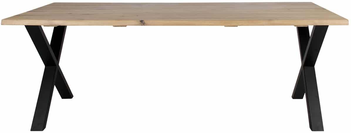 Plankebord, Komplet sæt, Curve wave + X stel by House of Sander (H: 74 cm. B: 95 cm. L: 200 cm., Lys Natur/Sort)