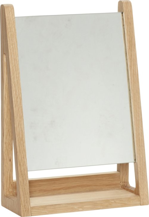 På billedet ser du variationen Bordspejl, Square fra brandet Hübsch i en størrelse H: 32 cm. B: 22 cm. L: 9 cm. i farven Natur