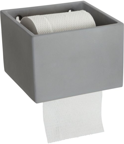 På billedet ser du variationen Cement, Toiletpapirholder fra brandet House Doctor i en størrelse 14,7 x 15 cm. x H: 10 cm. i farven Grå