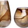 På billedet ser du variationen Vase, Equal fra brandet Hübsch i en størrelse Sæt á 2 stk. i farven Brun/Hvid