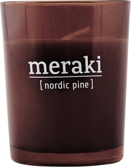 På billedet ser du variationen Duftlys, Nordic Pine fra brandet Meraki i en størrelse Ø: 55 cm. H: 6,7 cm. i farven Brændt henna