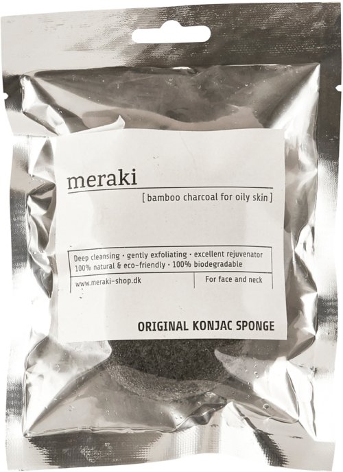 På billedet ser du variationen Konjac Svamp, fedtet hudtype fra brandet Meraki i en størrelse H: 2,5 cm. L: 9 cm. i farven Sølv
