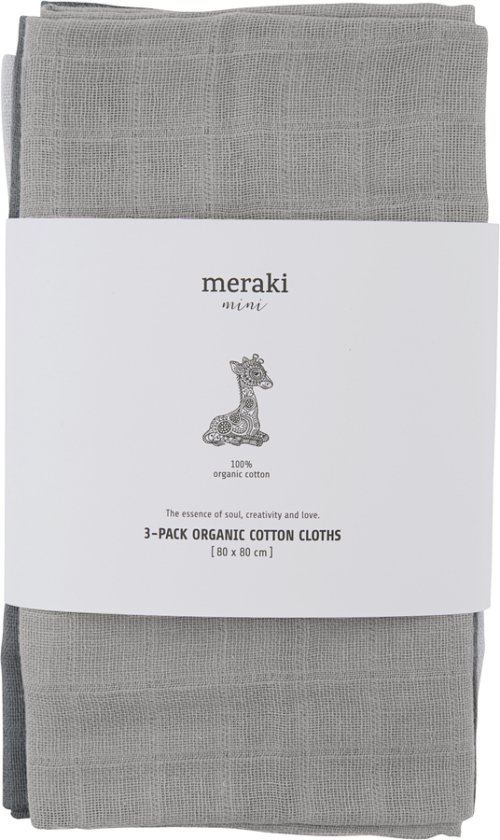 På billedet ser du variationen Organiske Stofbleer, Meraki mini fra brandet Meraki i en størrelse H: 80 cm. L: 80 cm. i farven Grå