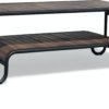 På billedet ser du variationen Sofabord, Christiania Dark fra brandet OBUZI i en størrelse H: 45 cm. B: 120 cm. L: 60 cm. i farven Mørk Natur/Sort
