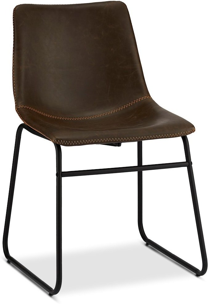 Kelso, Spisebordsstol, PU-læder m. syninger by Raymond & Hallmark (H: 78 cm. B: 46 cm. L: 54 cm., Mørkebrun)