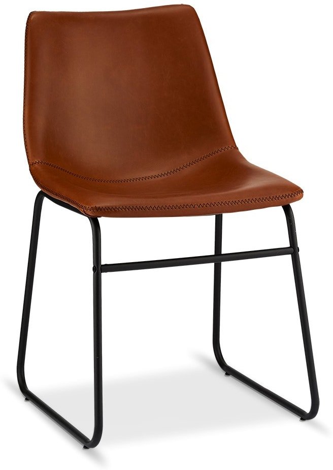 Kelso, Spisebordsstol, PU-læder med syninger by Raymond & Hallmark (H: 78 cm. B: 46 cm. L: 54 cm., Brun)