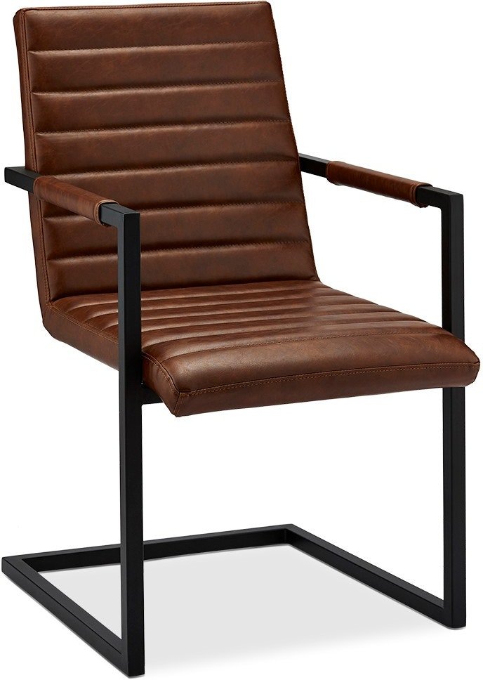 Prior, Spisebordsstol med armlæn, PU-læder by Raymond & Hallmark (H: 93 cm. B: 53 cm. L: 66 cm., Brun)