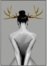 På billedet ser du variationen Antlers Art, Illustration m. ramme fra brandet House of Sander i en størrelse H: 3 cm. B: 70 cm. L: 100 cm. i farven Multifarvet