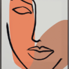 På billedet ser du Face, Illustration m. ramme fra brandet House of Sander i en størrelse H: 3 cm. B: 60 cm. L: 90 cm. i farven Multifarvet