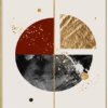 På billedet ser du Golden Piece, Illustration m. ramme fra brandet House of Sander i en størrelse H: 3 cm. B: 50 cm. L: 70 cm. i farven Multifarvet