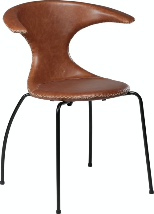 På billedet ser du variationen Flair, Spisebordsstol, Stålben, Læder fra brandet DAN-FORM Denmark i en størrelse H: 81 cm. B: 64 cm. i farven Brun/Sort