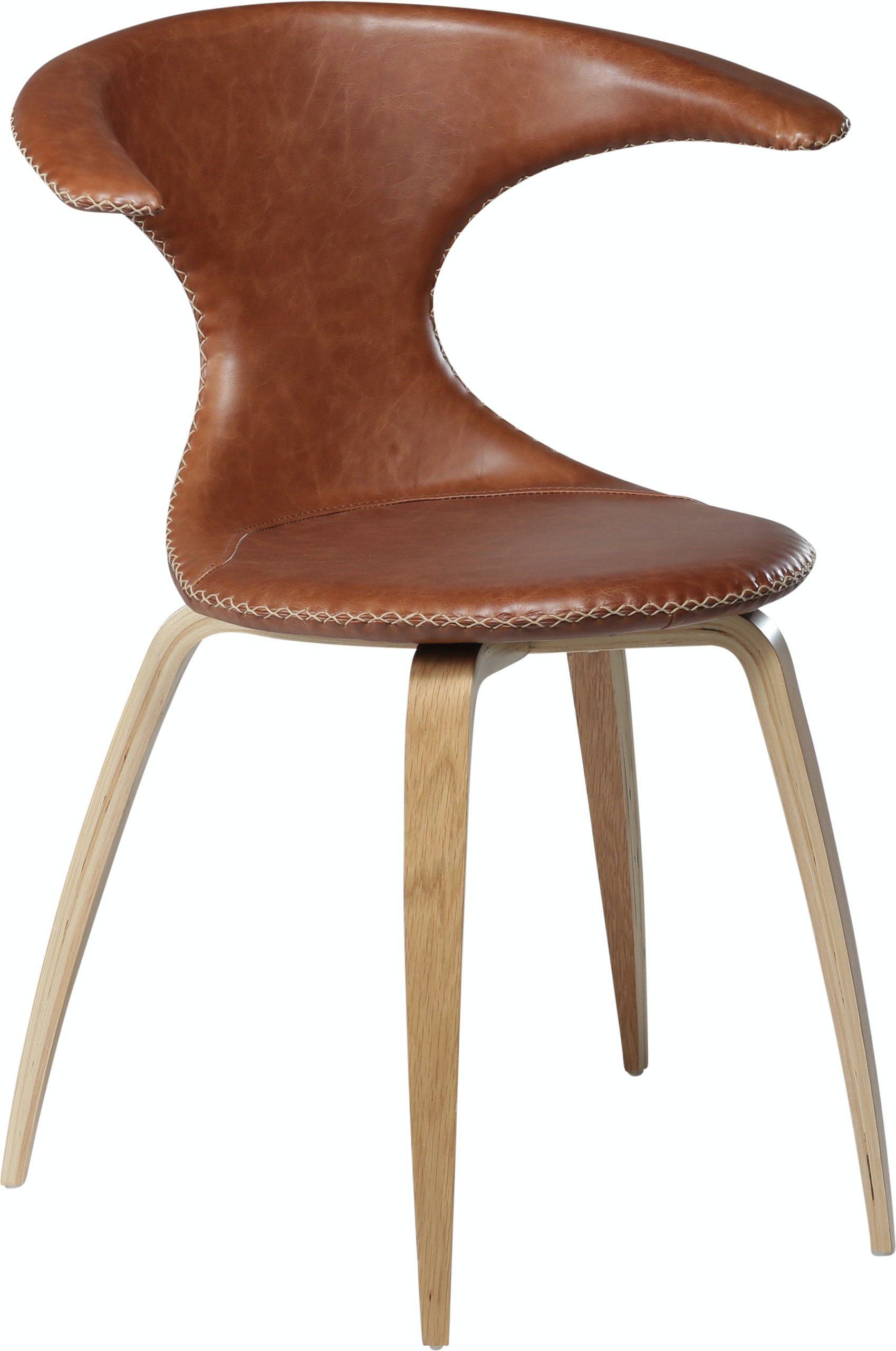 Flair, Spisebordsstol, Egetræsben, Læder by DAN-FORM Denmark (H: 81 cm. B: 64 cm., Brun/Natur)