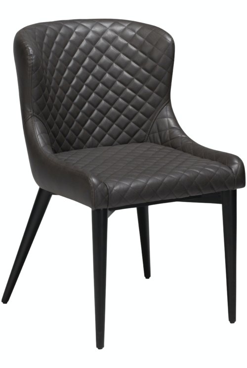 På billedet ser du variationen Vetro, Spisebordsstol, Kunstlæder fra brandet DAN-FORM Denmark i en størrelse H: 80 cm. B: 50 cm. i farven Grå/Sort