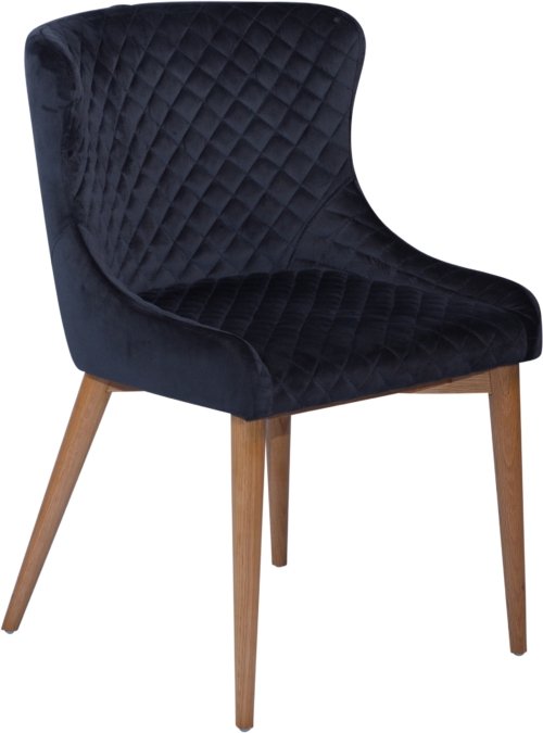 På billedet ser du variationen Vetro, Spisebordsstol, Fløjl fra brandet DAN-FORM Denmark i en størrelse H: 80 cm. B: 50 cm. i farven Sort/Brun