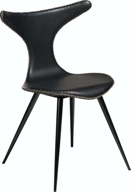 På billedet ser du variationen Dolphin, Spisebordsstol, Kunstlæder fra brandet DAN-FORM Denmark i en størrelse H: 83 cm. B: 56 cm. i farven Sort