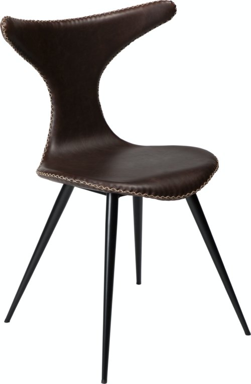 På billedet ser du variationen Dolphin, Spisebordsstol, Kunstlæder fra brandet DAN-FORM Denmark i en størrelse H: 83 cm. B: 56 cm. i farven Kakao/Sort
