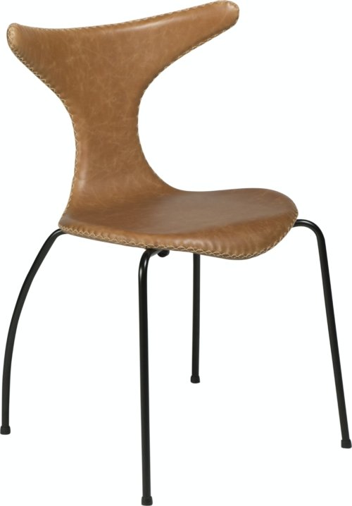 På billedet ser du variationen Dolphin, Spisebordsstol, Stålben, Læder fra brandet DAN-FORM Denmark i en størrelse H: 83 cm. B: 55 cm. i farven Brun/Sort