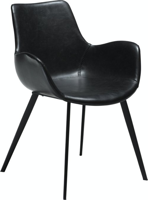 På billedet ser du variationen Hype, Spisebordsstol med armlæn, Kunstlæder fra brandet DAN-FORM Denmark i en størrelse H: 80 cm. B: 62 cm. i farven Sort