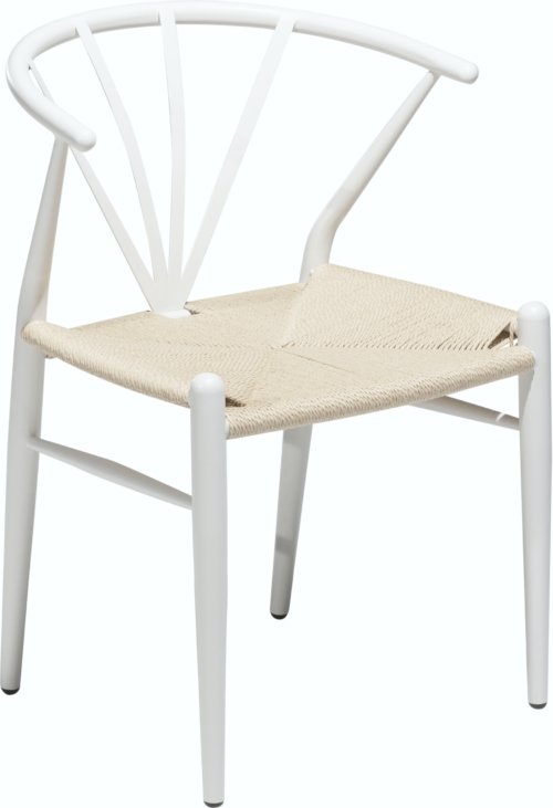 På billedet ser du variationen Delta, Spisebordsstol, Papirledning fra brandet DAN-FORM Denmark i en størrelse H: 78 cm. B: 53 cm. i farven Hvid/Beige