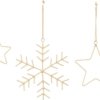 På billedet ser du variationen Julepynt, Snowflakes & Stars fra brandet House Doctor i en størrelse Sæt a 3 stk. i farven Guld