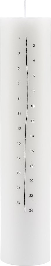 På billedet ser du variationen Kalenderlys, Snowi fra brandet House Doctor i en størrelse Ø: 6 cm. H: 30 cm. i farven Hvid