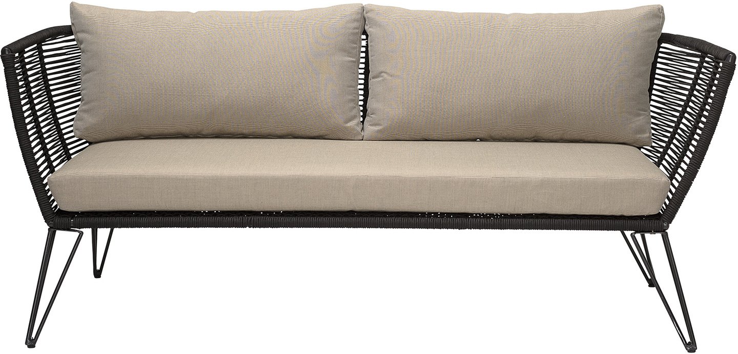 Mundo, Sofa til udendørsbrug, Frostsikker by Bloomingville (H: 72 cm. B: 74 cm. L: 175 cm., Sort)