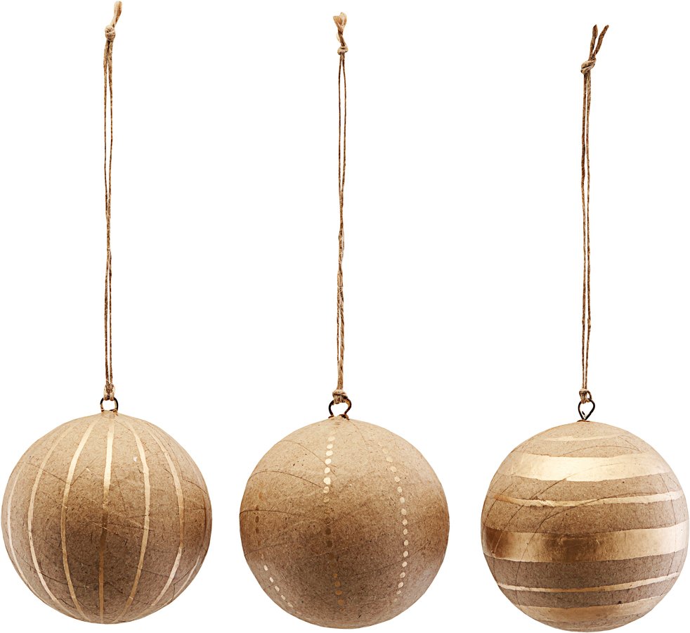 Ornament, Craft, Sæt Af 3 Designs by House Doctor (Ø: 8 cm., Guld)