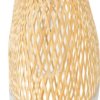 På billedet ser du variationen Cozy, Pendel, Aflang, Bambus fra brandet Bloomingville i en størrelse D: 20 cm. H: 75 cm. i farven Gul/Hvid