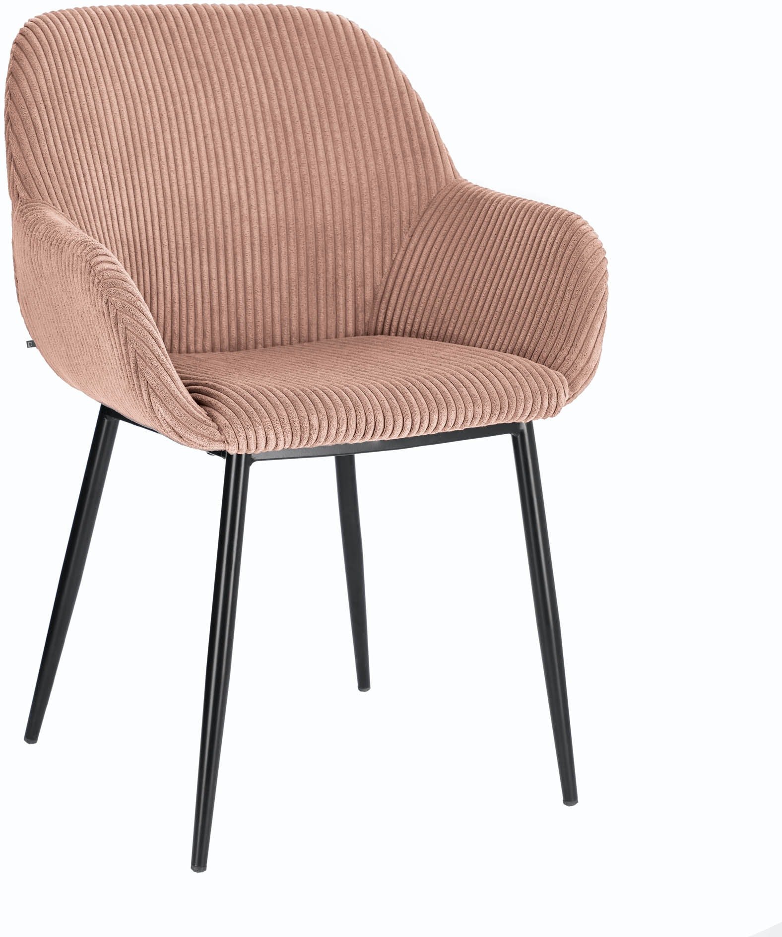 Konna, Spisebordsstol med armlæn by Kave Home (H: 83 cm. B: 59 cm. L: 55 cm., Lyserød)