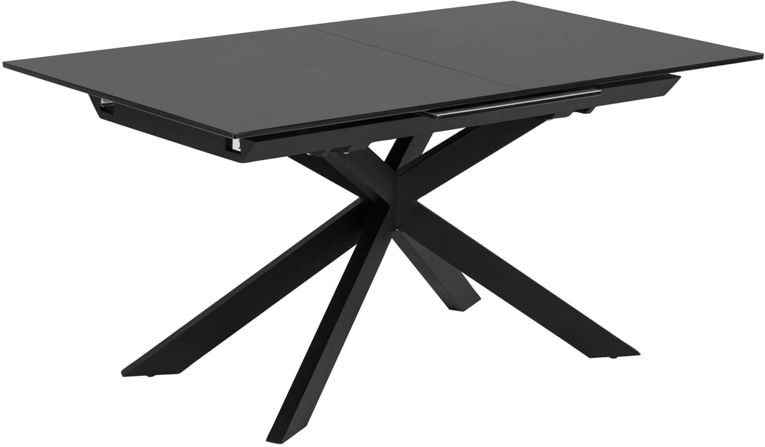 Billede af Atminda, Spisebord med udtræk by Kave Home (H: 76 cm. x B: 210 cm. x L: 90 cm., Sort/klar)