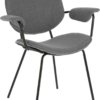 På billedet ser du variationen Naiquen, Spisebordsstol m. armlæn fra brandet LaForma i en størrelse H: 84 cm. B: 69 cm. L: 62 cm. i farven Grå/sort
