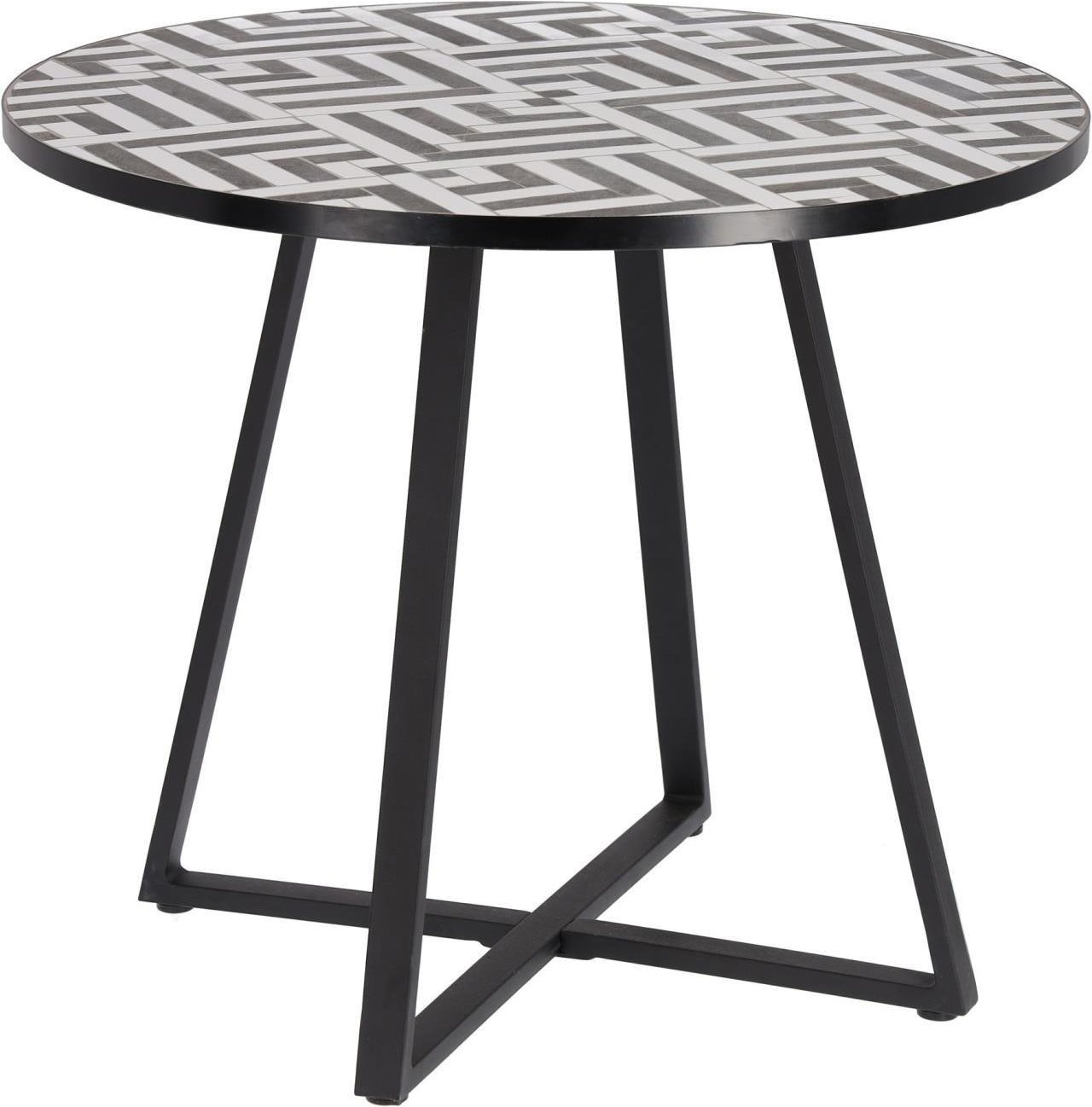 Billede af Tella, Udendørs spisebord by LaForma (H: 76 cm. B: 90 cm. L: 90 cm., Sort hvid)