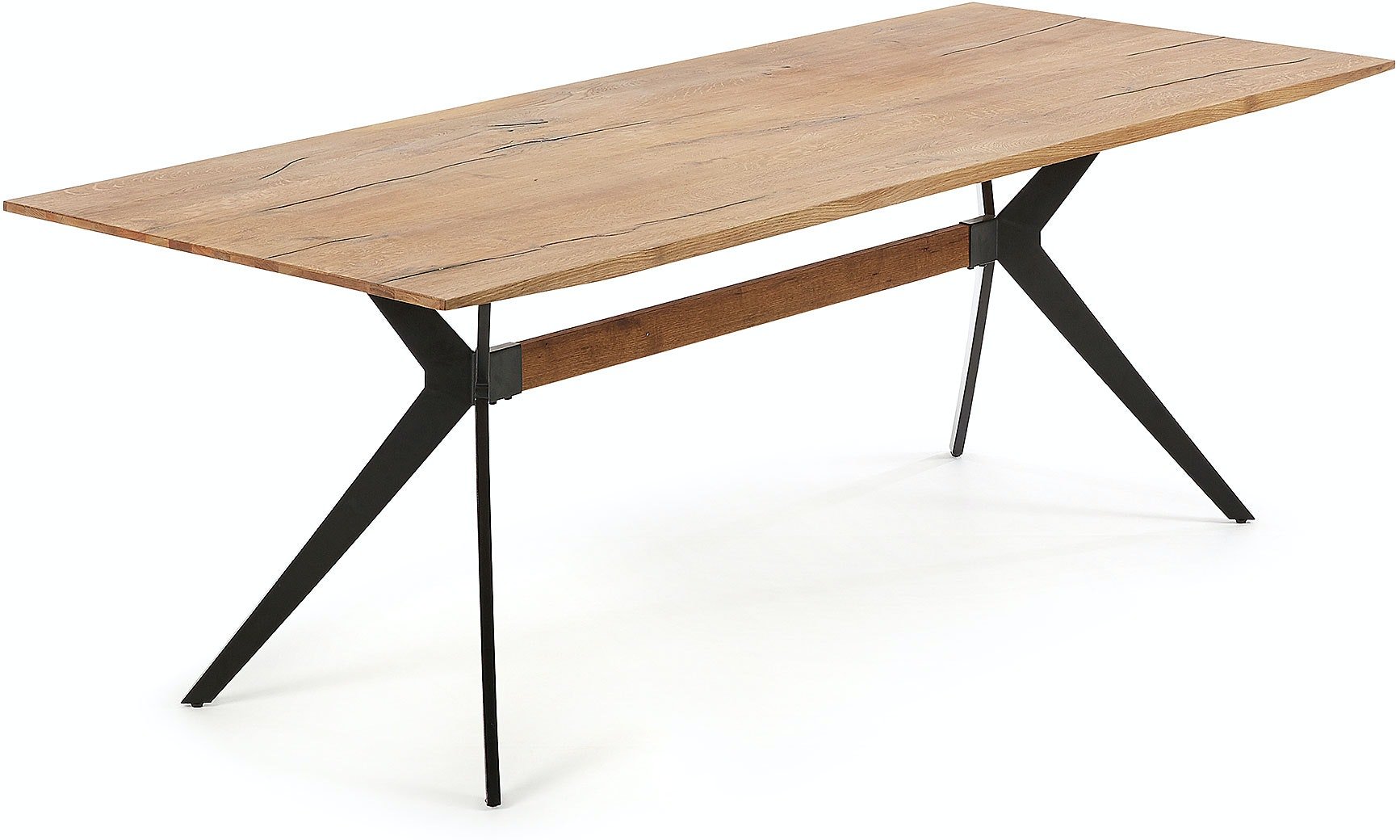 Billede af Amelie, Spisebord by Kave Home (H: 76 cm. B: 90 cm. L: 160 cm., Mørk Natur/Sort)