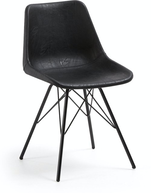 På billedet ser du variationen Lionela, Spisebordsstol fra brandet LaForma i en størrelse H: 78 cm. B: 46 cm. L: 50 cm. i farven Sort