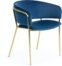 På billedet ser du variationen Runnie, Spisebordsstol m. armlæn, Velvet fra brandet LaForma i en størrelse H: 73 cm. B: 58 cm. L: 58 cm. i farven Blå/guld