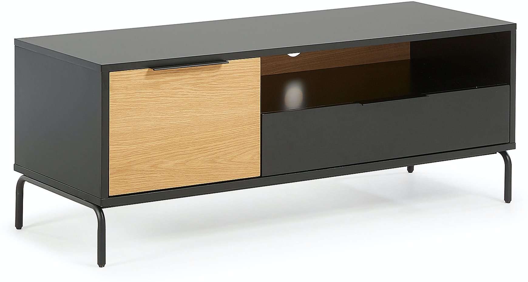 Køb Stellar, TV-bord by Kave Home (H: 50 cm. B: 120 cm. L: 45 cm., Sort/Natur)