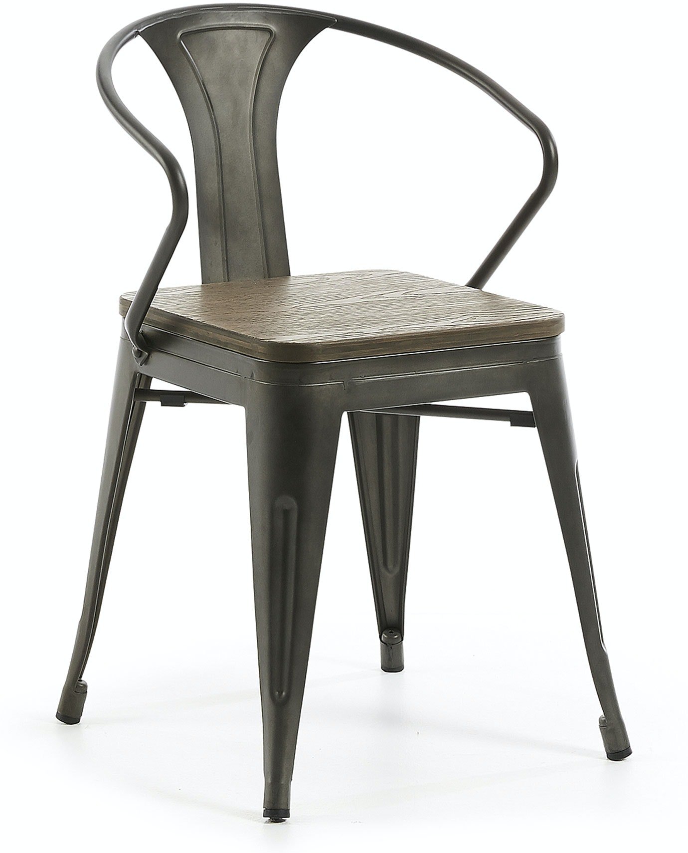 Malira, Spisebordsstol med armlæn by LaForma (H: 80 cm. B: 51 cm. L: 57 cm., Sort/Natur)