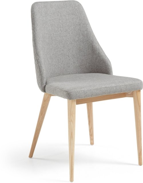 På billedet ser du variationen Rosie, Spisebordsstol fra brandet LaForma i en størrelse H: 88 cm. B: 48 cm. L: 56 cm. i farven Grå/natur