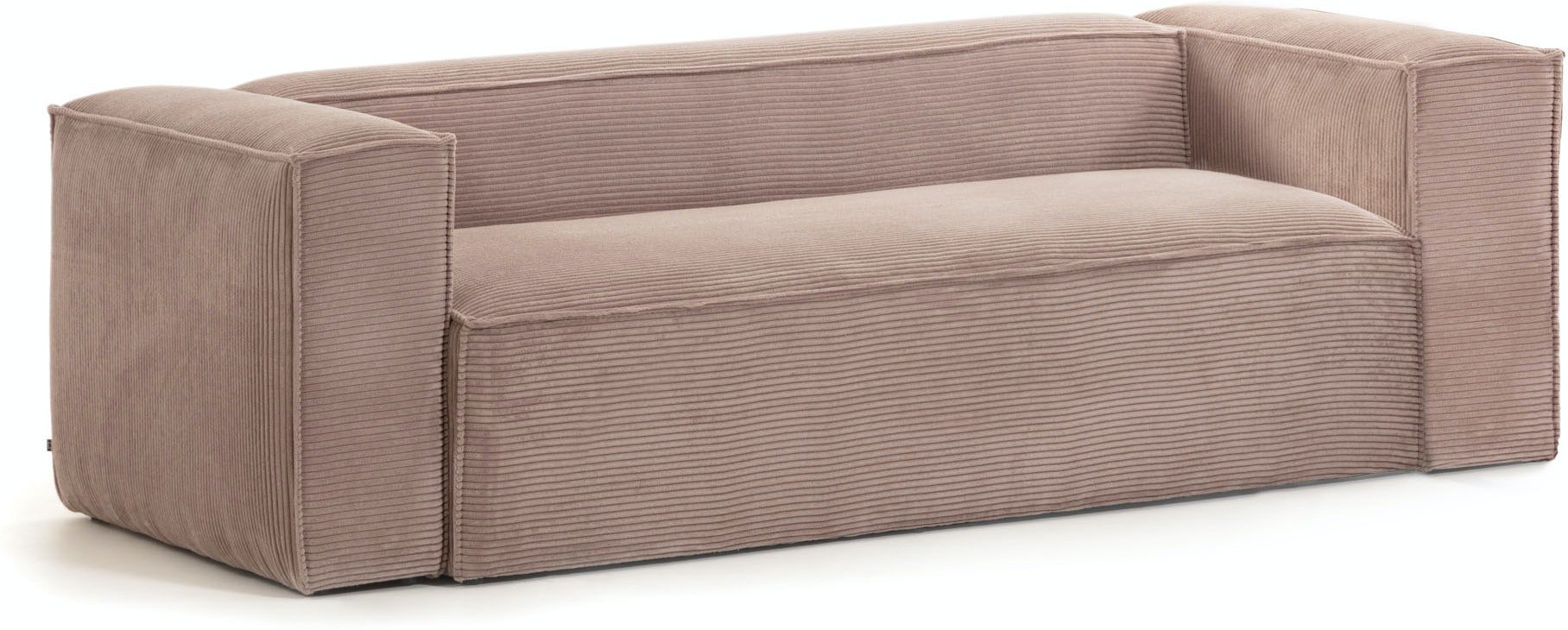 Blok, 3-personers sofa, Fjøjl by LaForma (H: 69 cm. B: 240 cm. L: 100 cm., Lyserød)