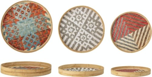 På billedet ser du variationen Asiel, Deko Bakke, Bambus (Sæt á 3 stk.) fra brandet Creative Collection i en størrelse D: 45 cm. H: 6 cm. i farven Multi