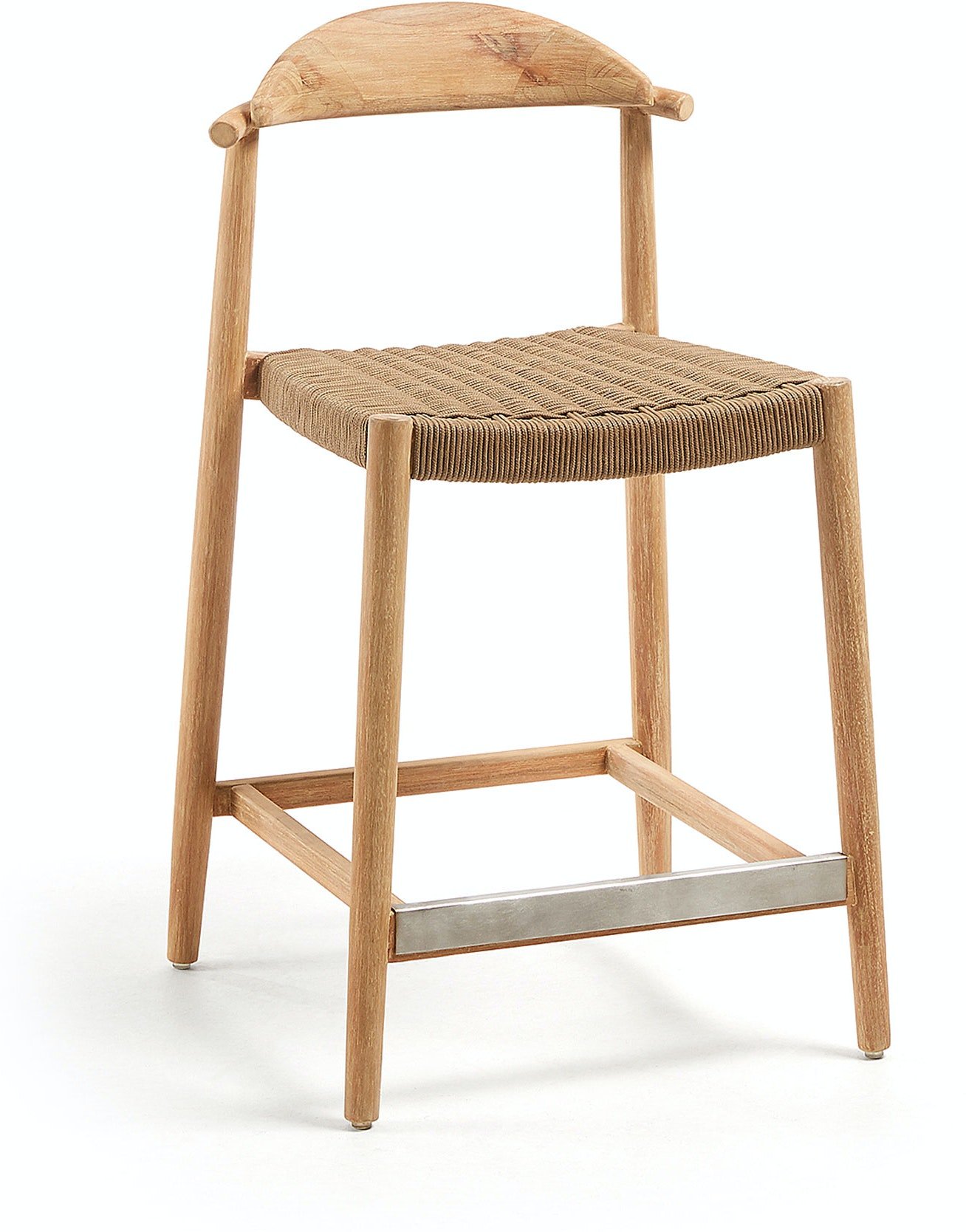 Billede af Nina, Udendørs barstol by Kave Home (H: 94 cm. B: 54 cm. L: 54 cm., Brun/Natur)