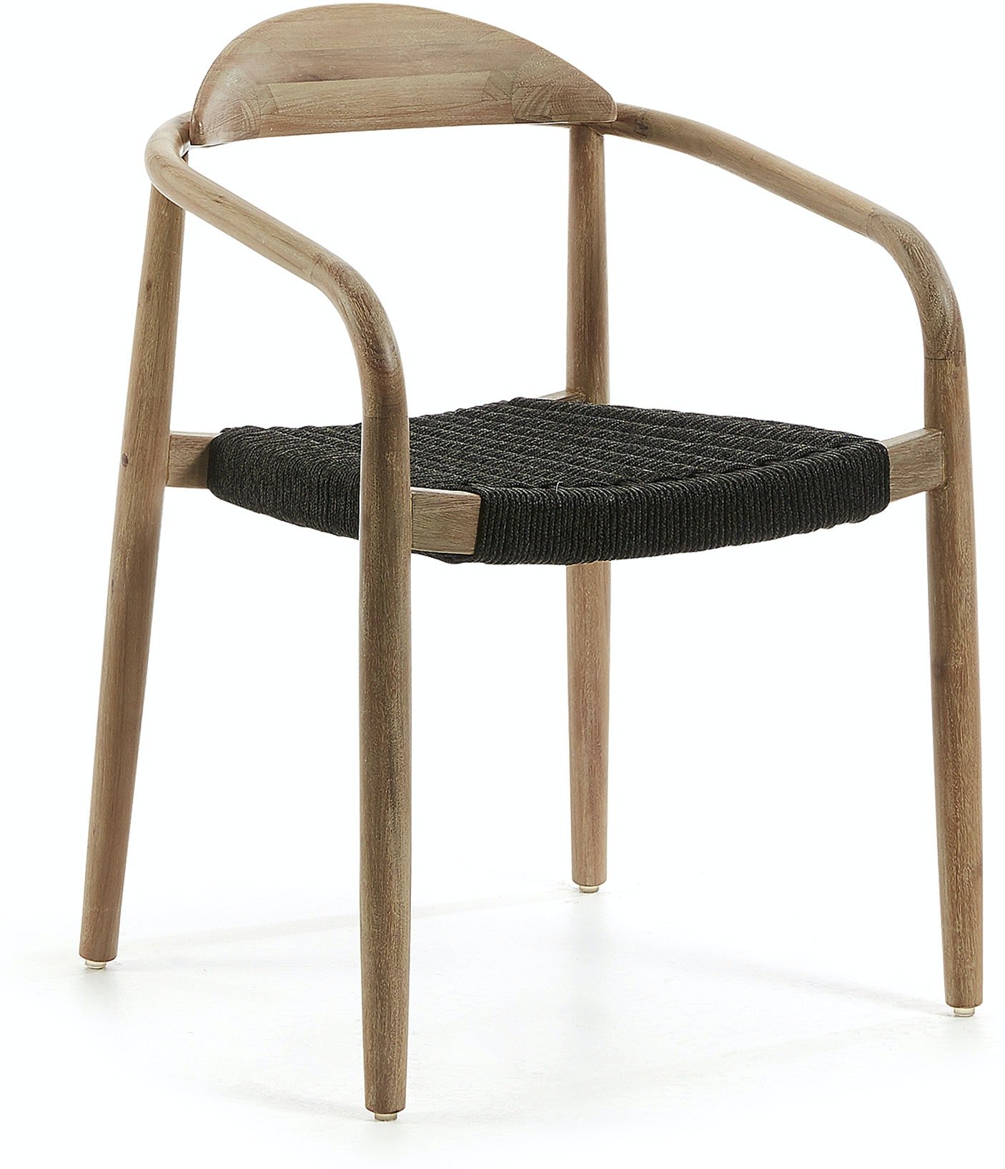 Billede af Nina, Udendørs spisebordsstol by Kave Home (H: 78 cm. B: 56 cm. L: 53 cm., Sort/Natur)