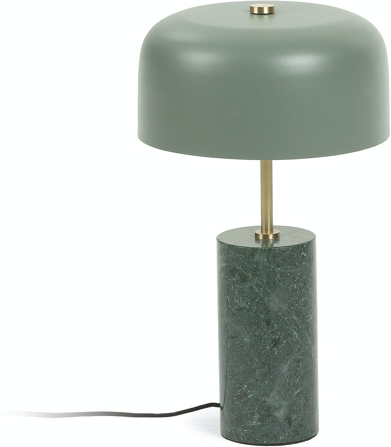 LAFORMA Biscane bordlampe - grøn/messing metal og grøn marmor, rund (Ø26)