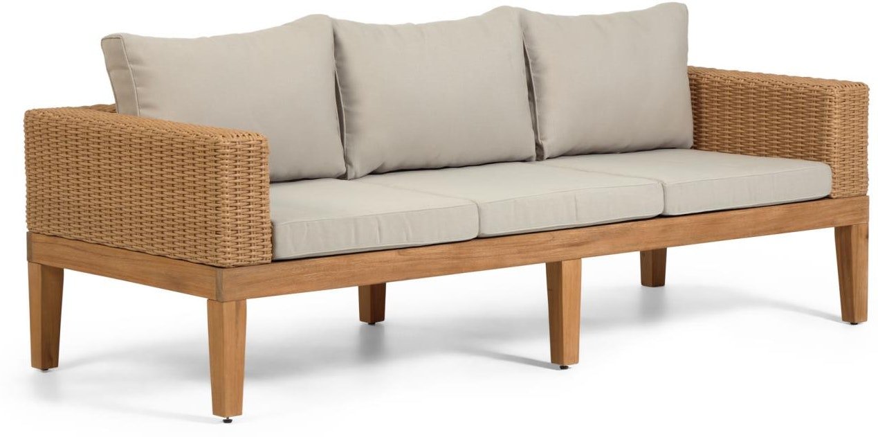 Giana, Udendørs 3-personers sofa by LaForma (H: 60 cm. B: 193 cm. L: 80 cm., Natur)