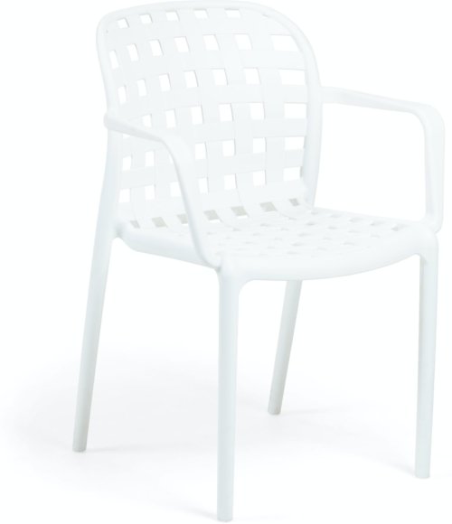 På billedet ser du variationen Isa, Udendørs spisebordsstol fra brandet LaForma i en størrelse H: 82 cm. B: 58 cm. L: 58 cm. i farven Hvid