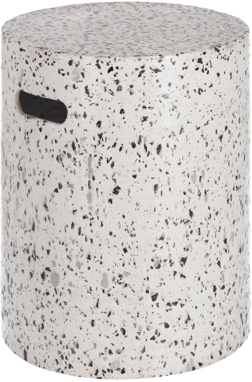 Jenell, Udendørs sidebord / skammel by LaForma (H: 46 cm. B: 35 cm. L: 35 cm., Hvid)