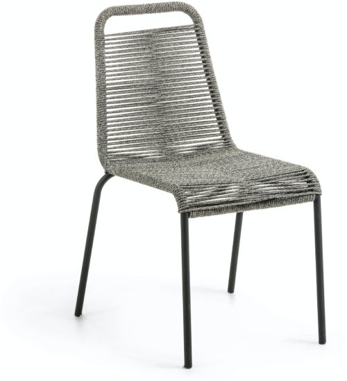 På billedet ser du variationen Lambton, Udendørs spisebordsstol fra brandet LaForma i en størrelse H: 84 cm. B: 49 cm. L: 59 cm. i farven Grå/Sort
