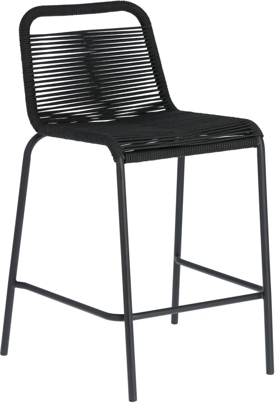 Billede af Lambton, Udendørs barstol by Kave Home (H: 88 cm. x B: 48 cm. x L: 55 cm., Sort)