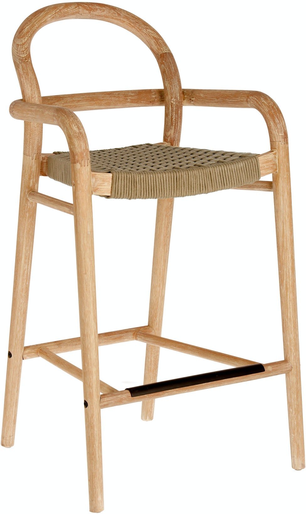 Billede af Sheryl, Udendørs barstol by Kave Home (H: 100 cm. B: 54 cm. L: 52 cm., Natur/beige)