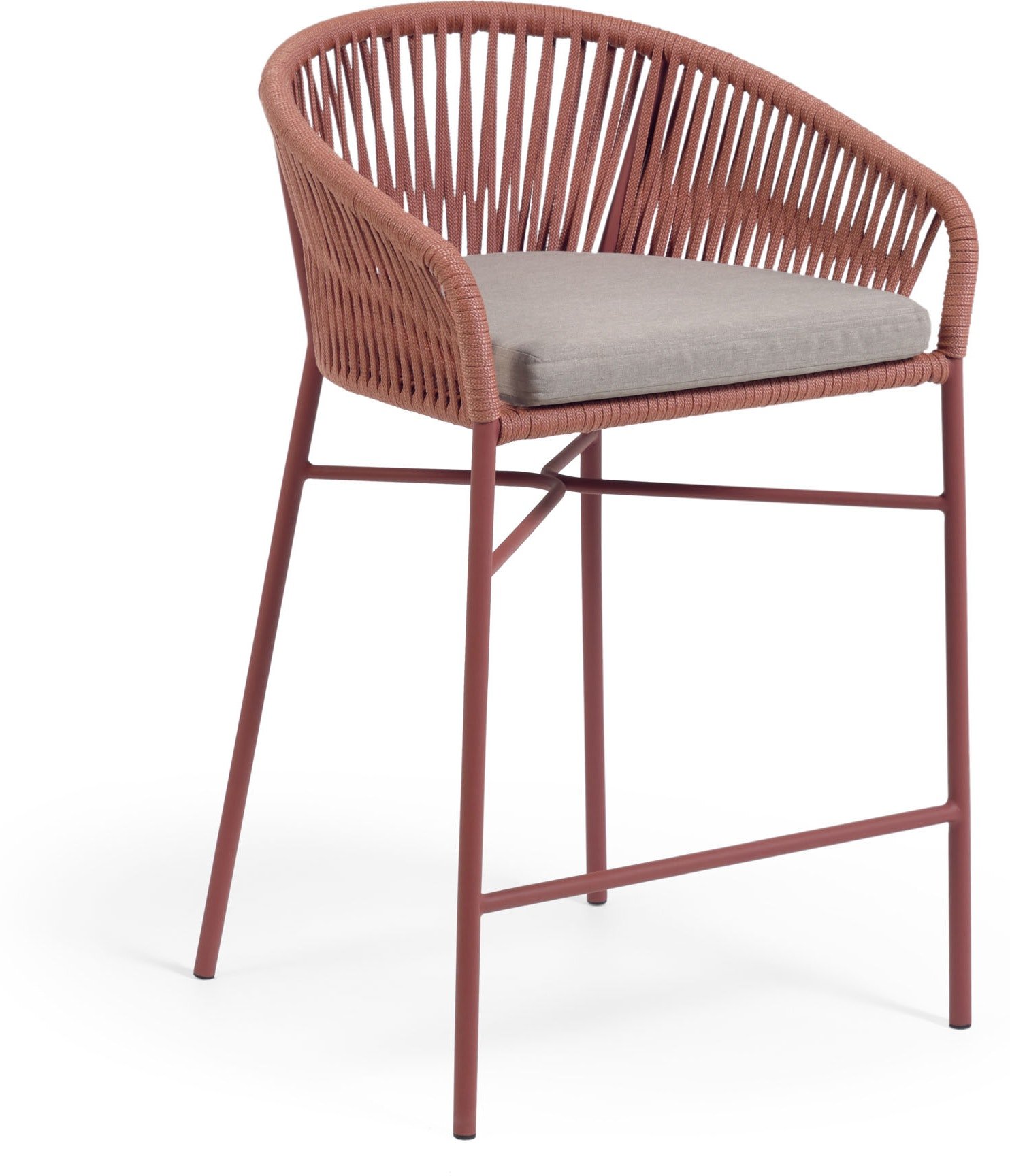 Yanet, Udendørs barstol by LaForma (H: 85 cm. x B: 55 cm. x L: 50 cm., Lyserød)
